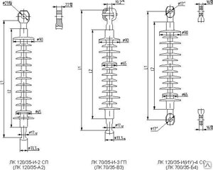 Изолятор линейный стержневой ЛК 120/35-И-4 СП (СС)
