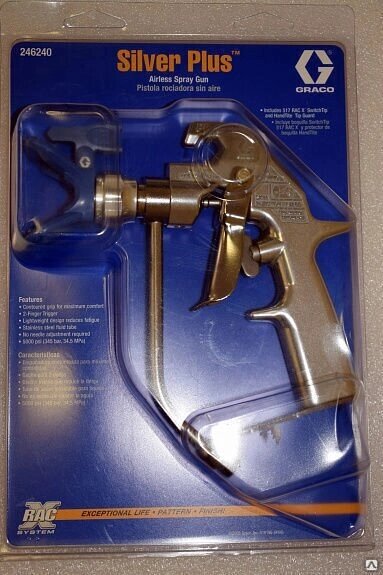 Пистолет безвоздушный (краскопульт) для окраски Graco Silver Plus GUN от компании ЭлМедиа Групп - фото 1