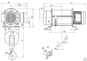 Тельфер электрический Болгарский стационарный тип 13T 0123