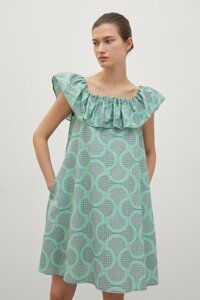 Finn-Flare Платье с квадратным вырезом и воланом XS