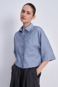 Finn-Flare Рубашка из льна с коротким рукавом L