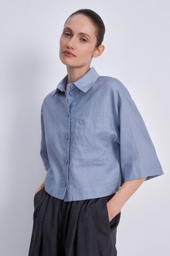 Finn-Flare Рубашка из льна с коротким рукавом XS