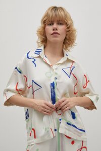 Finn-Flare Рубашка с абстрактным принтом 2XL