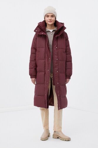 Finn-Flare Утепленное пальто женское с капюшоном XL