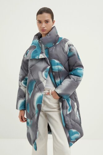 Finn-Flare Женское пальто с абстрактным рисунком XL