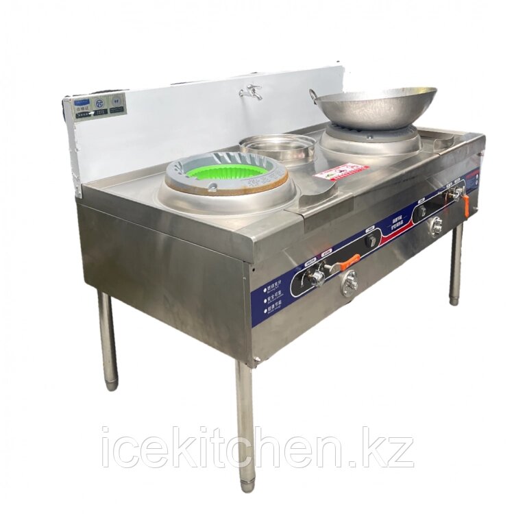 Плита газовая ВОК 2 конфорочная 1.5M от компании ICEKITCHEN - фото 1