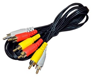 Аудио-видео кабель Rexant 3rca/3rca, 1.5 м