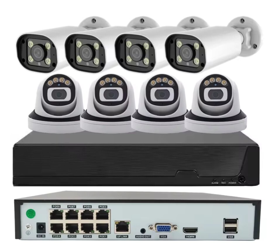 Комплект IP видеонаблюдения GN-KIT8POE-60M50P, 8х4 мП от компании ТОО Herz(Герц) - фото 1