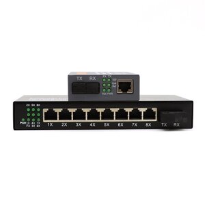 Медиаконвертер Nelink 1 х 8 RJ45 1 SC для систем видеонаблюдения