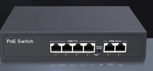 Коммутатор РОЕ Herzco HX-4BP\2E POE 10/100Mbps, uplink 100Mbps