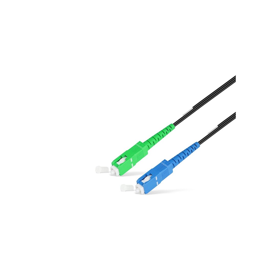 Абонентский FTTH Патч Корд SС/UPC-SC/APC SM 1 м Black усил от компании icopy - фото 1