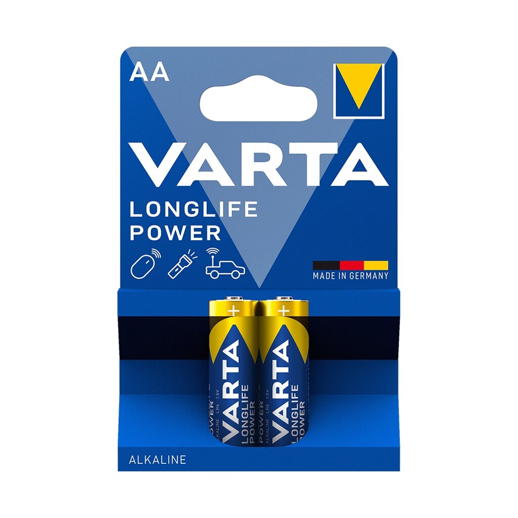 Батарейка VARTA Longlife Power Mignon 1.5V - LR6/AA 2 шт в блистере от компании icopy - фото 1