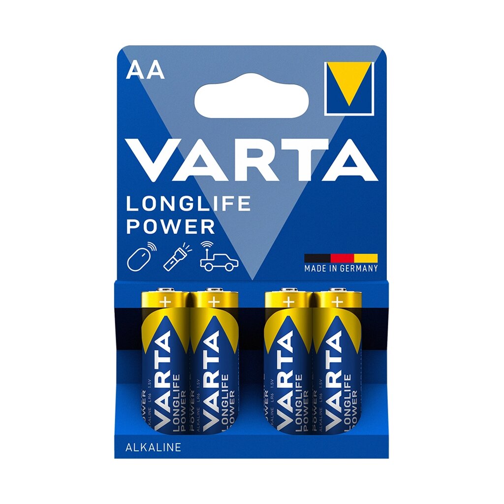 Батарейка VARTA Longlife Power Mignon 1.5V - LR6/AA 4 шт в блистере от компании icopy - фото 1