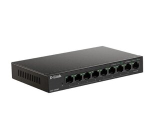 D-Link DES-1009MP/A1A Неуправляемый коммутатор с 8 портами (8 портов РоЕ 802.3af/at, PoE-бюджет 117