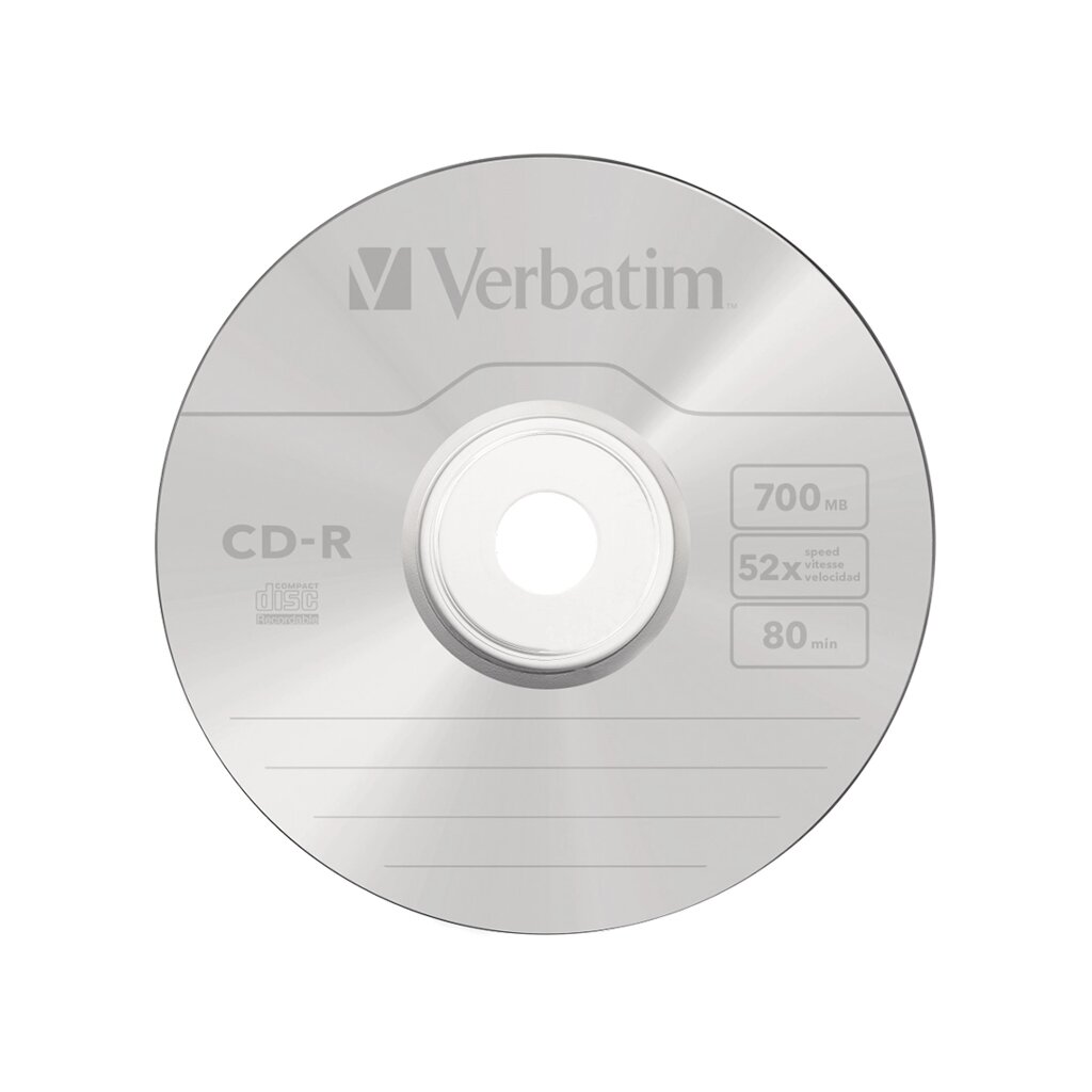 Диск CD-R Verbatim (43343) 700MB 50штук Незаписанный от компании icopy - фото 1