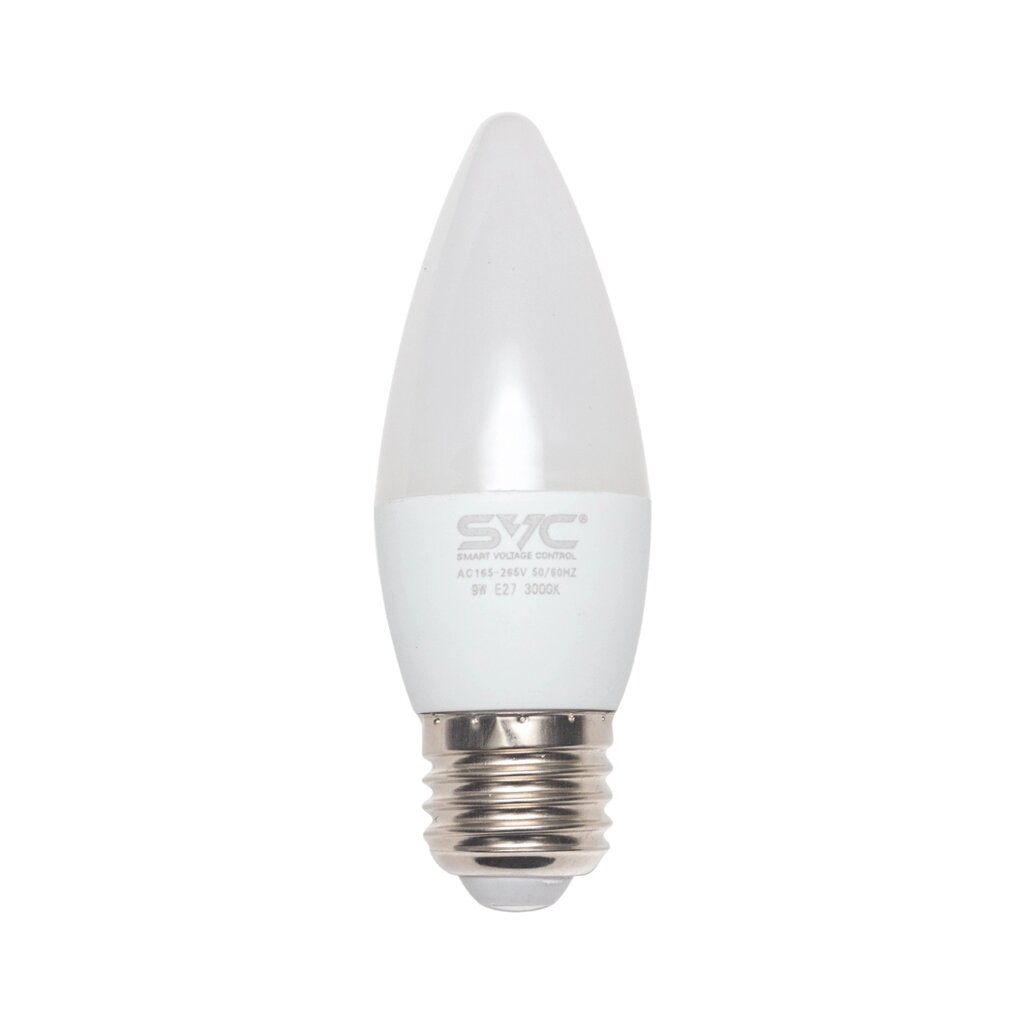 Эл. лампа светодиодная SVC LED C35-9W-E27-3000K, Тёплый от компании icopy - фото 1