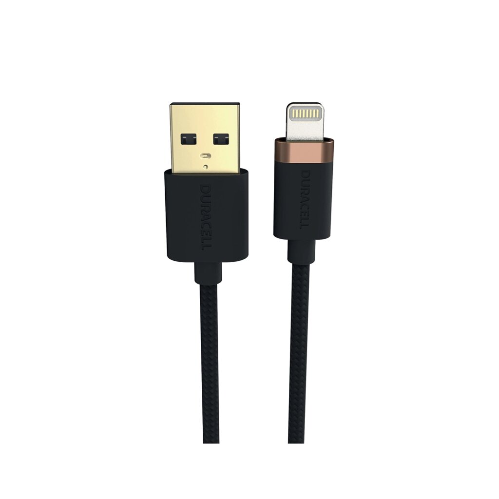 Интерфейсный кабель Duracell USB7012A USB-A to Lightning Черный от компании icopy - фото 1