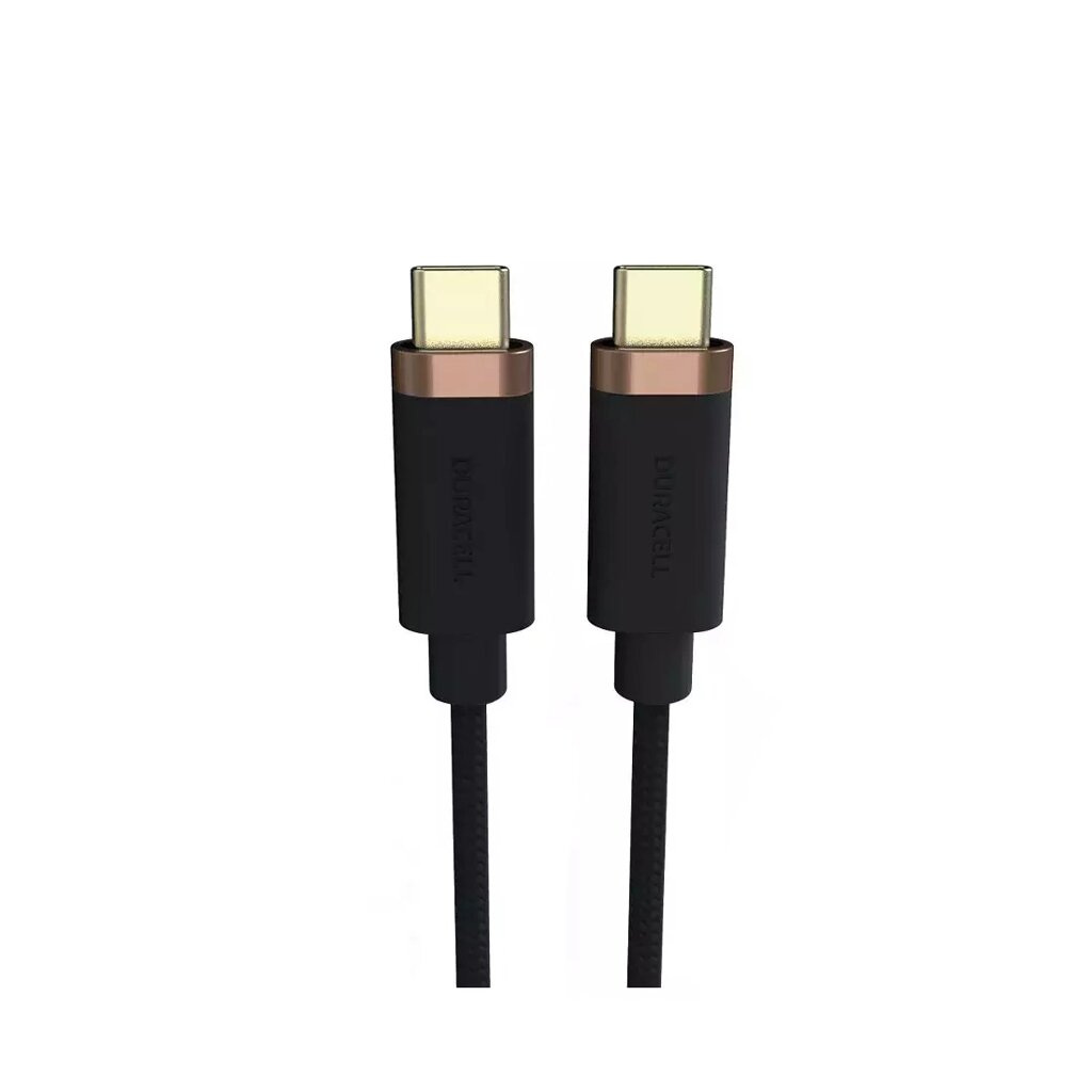 Интерфейсный кабель Duracell USB7030A USB-C to USB-C Черный от компании icopy - фото 1