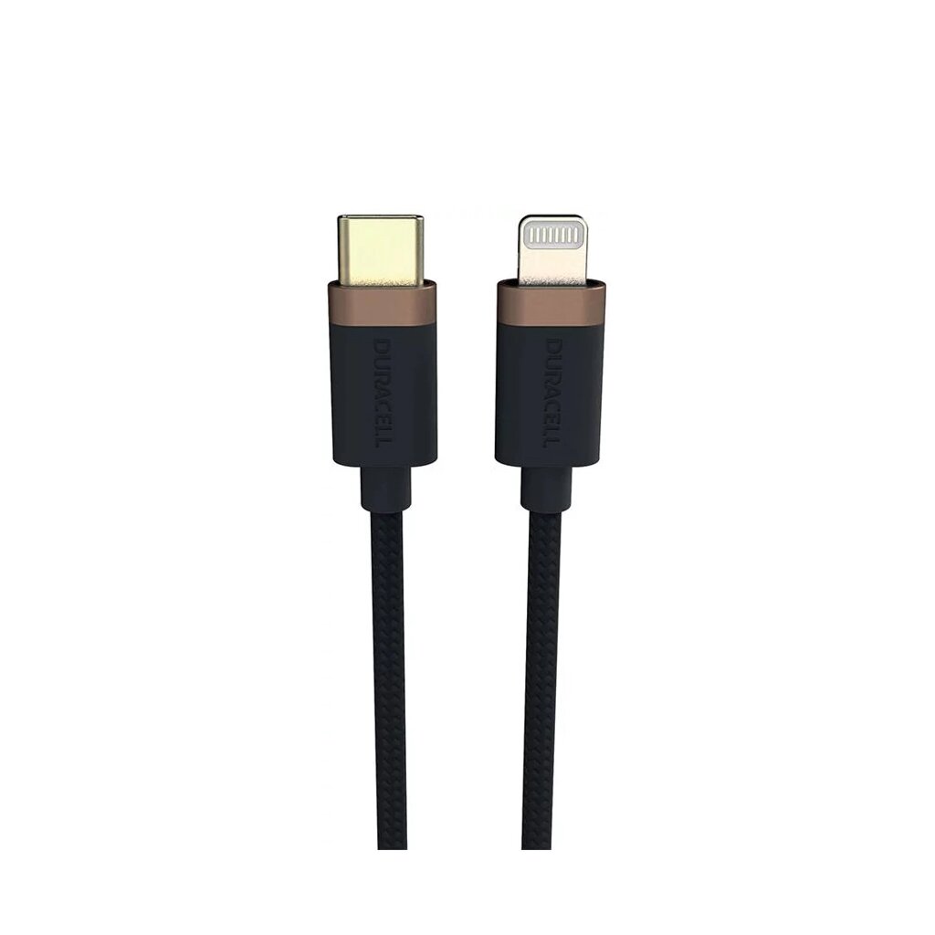 Интерфейсный кабель Duracell USB9012A USB-C to Lightning Черный от компании icopy - фото 1