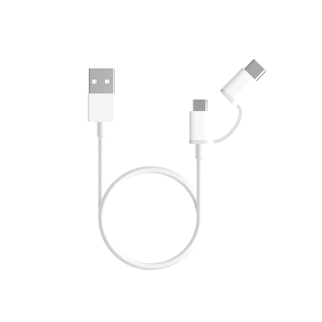 Интерфейсный кабель Xiaomi 30cm MICRO USB and Type-C Белый от компании icopy - фото 1