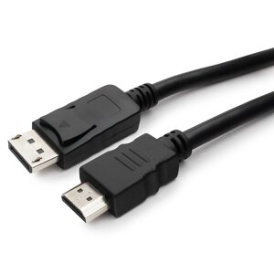 Кабель DisplayPort-HDMI Cablexpert CC-DP-HDMI-10M, 10м, 20M/19M, черный, экран, пакет