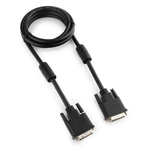 Кабель DVI-D single link Cablexpert CC-DVI-BK-6, 19M/19M, 1.8м, черный, экран, феррит. кольца, пакет от компании icopy - фото 1