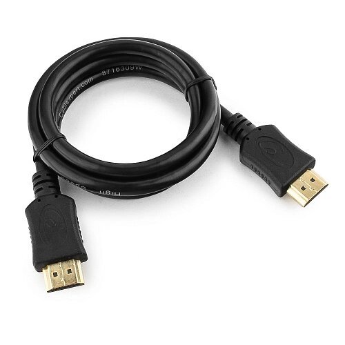 Кабель HDMI Cablexpert CC-HDMI4L-1M, 1м, v1.4, 19M/19M, серия Light, черный, позол. разъ, экра, пакет от компании icopy - фото 1