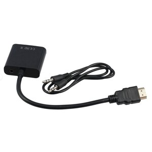 Кабель HDMI -VGA Cablexpert A-HDMI-VGA-03, 19M/15F, длина 15см, аудиовыход Jack3.5