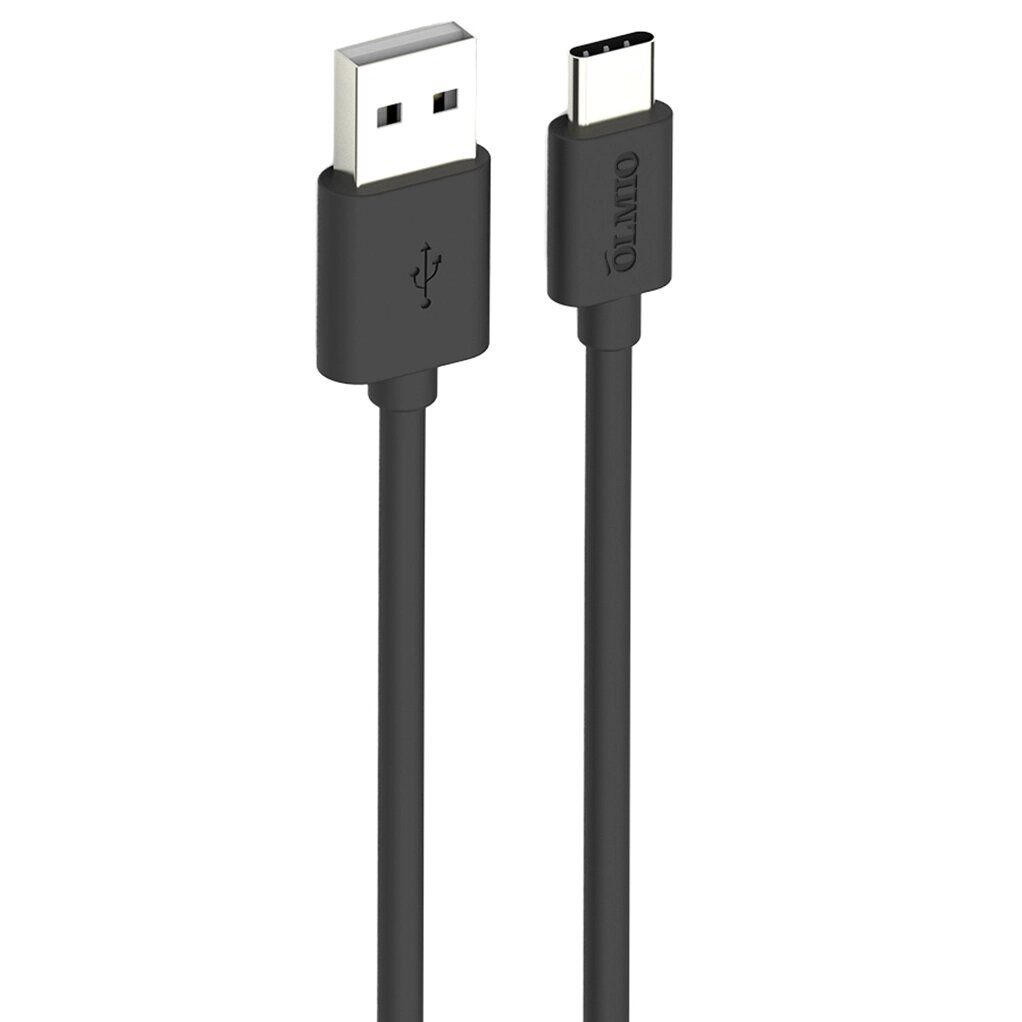 Кабель Olmio USB 2.0 - USB type-C 2м 2.1 черный от компании icopy - фото 1