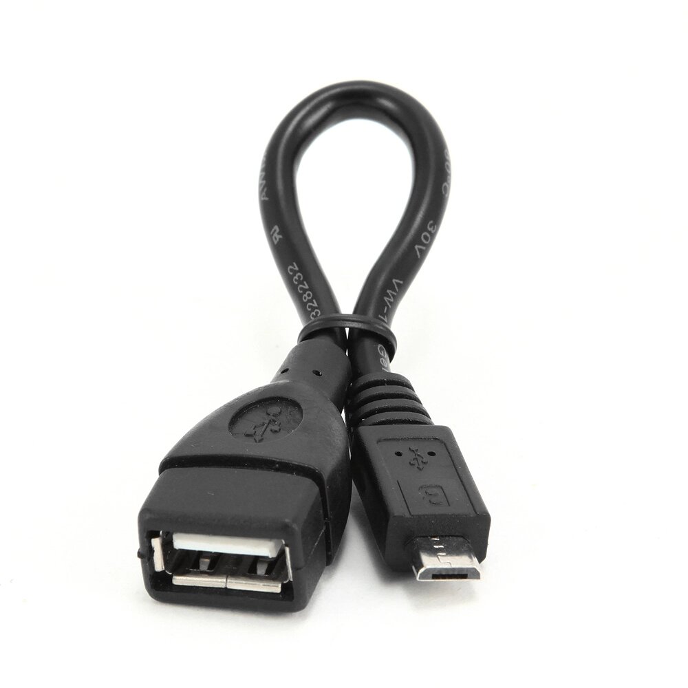 Кабель переходник Cablexpert USB 2.0 OTG A-OTG-AFBM-001 USB-MicroUSB, 0.15м, пакет от компании icopy - фото 1