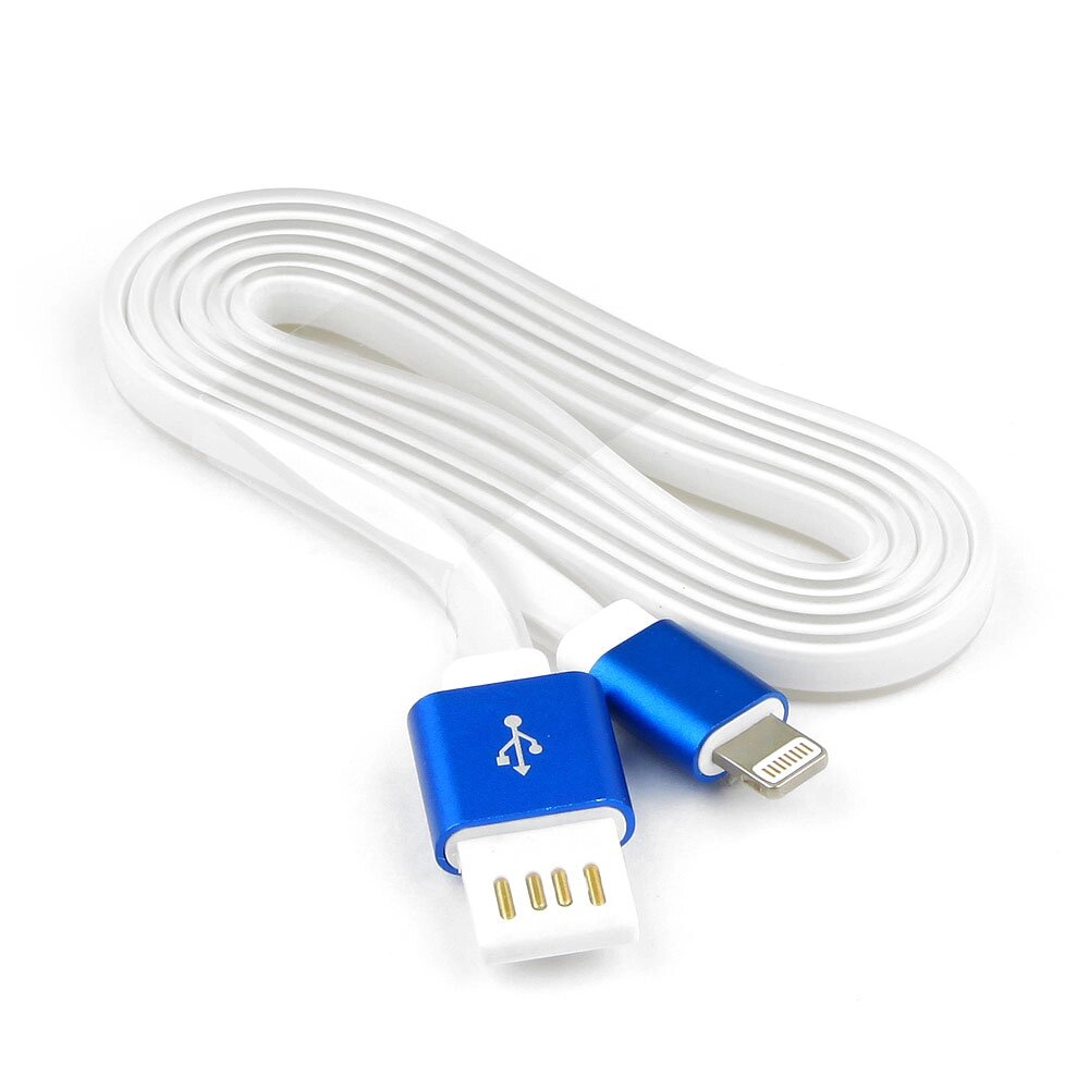 Кабель USB 2.0 Cablexpert CC-ApUSBb1m, AM/Lightning 8P, 1м, мульт-раз USB A, силикоy шнур, раз синий от компании icopy - фото 1