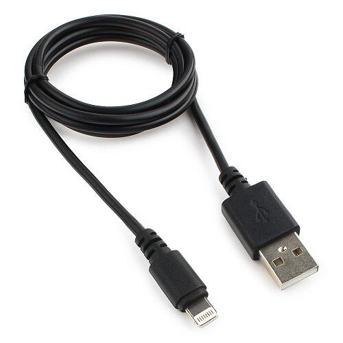 Кабель USB Cablexpert CC-USB-AP2MBP AM/Lightning, для iPhone5/6/7/8/X, IPod, IPad, 1м, черный, пакет от компании icopy - фото 1