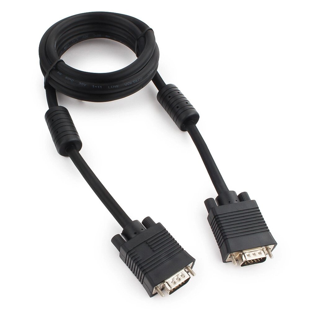 Кабель VGA Premium Cablexpert CC-PPVGA-6B, 15M/15M, 1.8м, черный, двойной экран, феррит. кольца, паке от компании icopy - фото 1