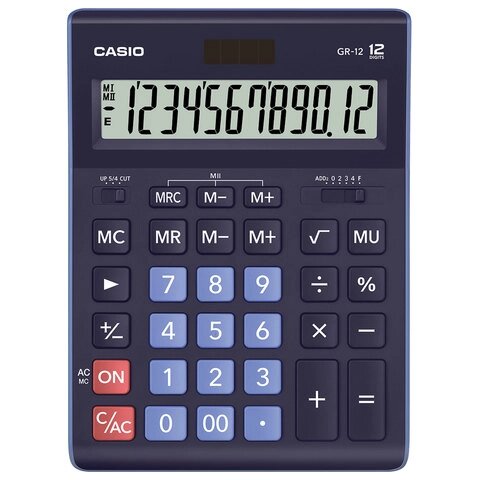 Калькулятор настольный CASIO GR-12-BU-W-EP синий от компании icopy - фото 1