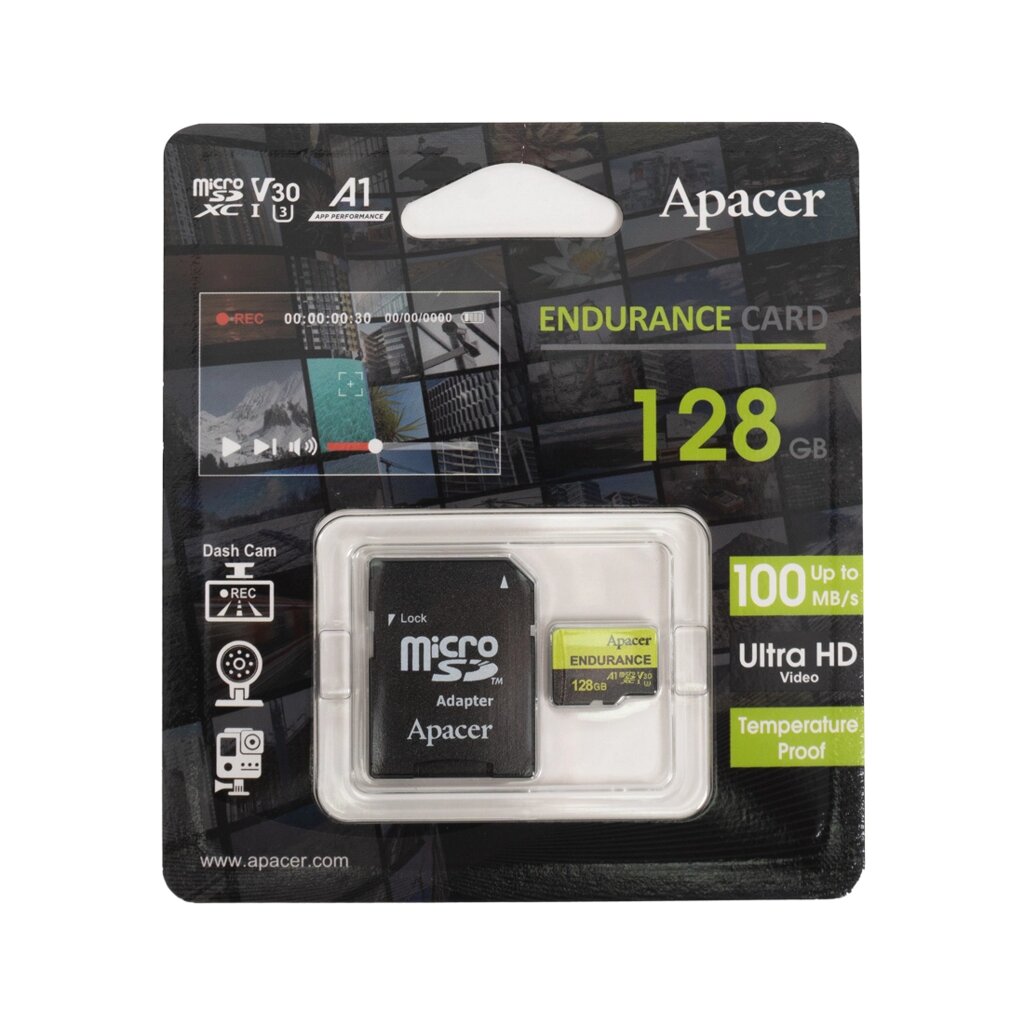 Карта памяти Apacer AP128GEDM1D05-R 128GB с адаптером SD от компании icopy - фото 1