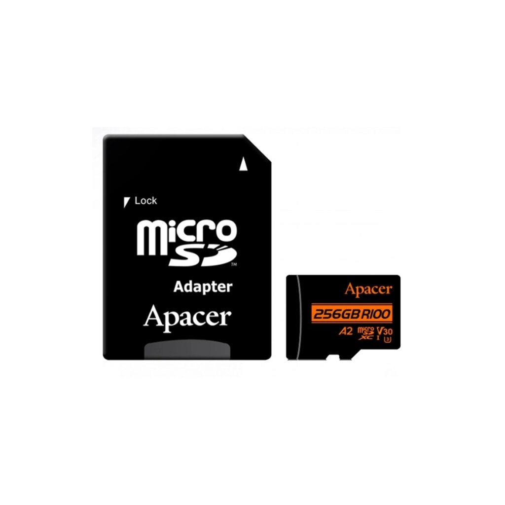 Карта памяти Apacer AP256GMCSX10U8-R 256GB с адаптером SD от компании icopy - фото 1