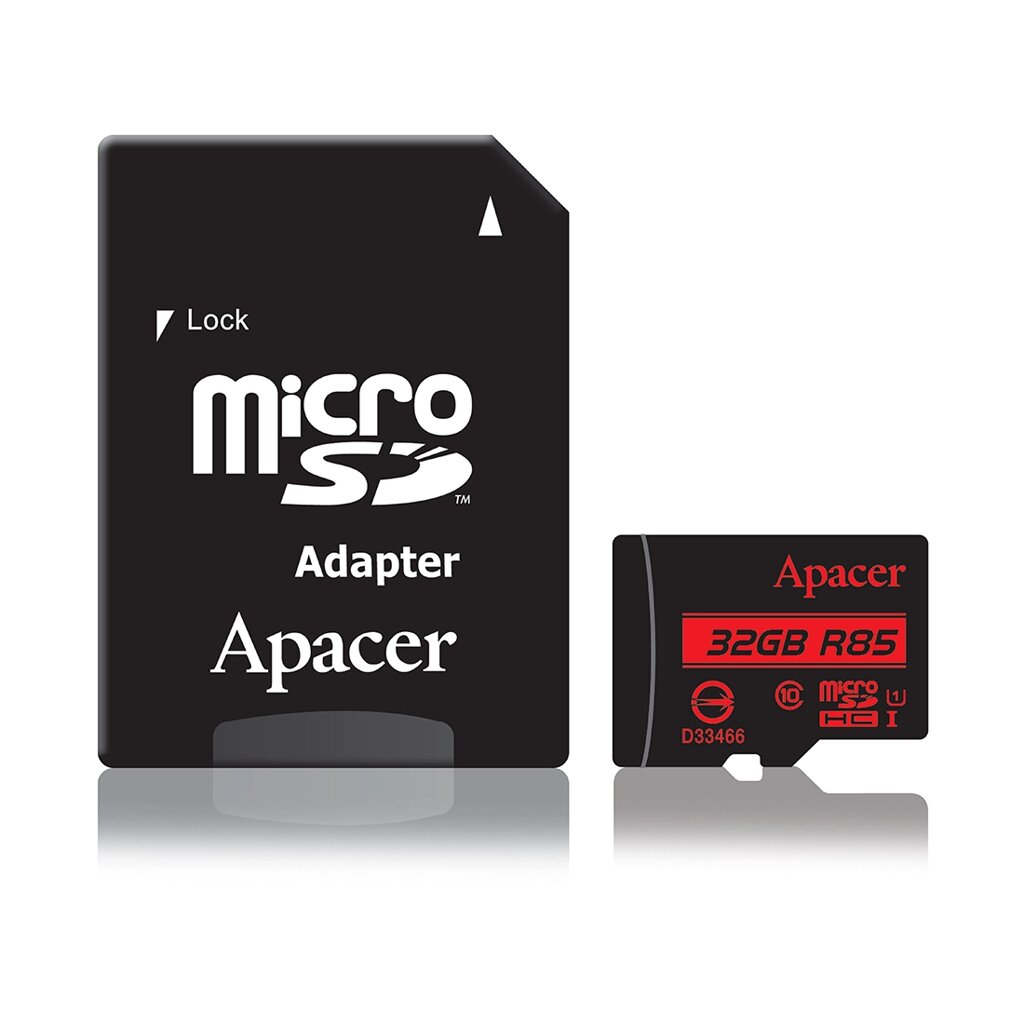 Карта памяти Apacer AP32GMCSH10U5-R 32GB + адаптер от компании icopy - фото 1