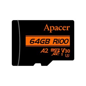Карта памяти Apacer AP64GMCSX10U8-R 64GB с адаптером SD