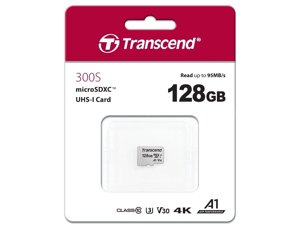 Карта памяти MicroSD 128GB Class 10 U3 Transcend TS128GUSD300S от компании icopy - фото 1