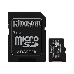 Карта памяти microsd 128GB class 10 UHS-I A1 C10 kingston SDCS2/128GB