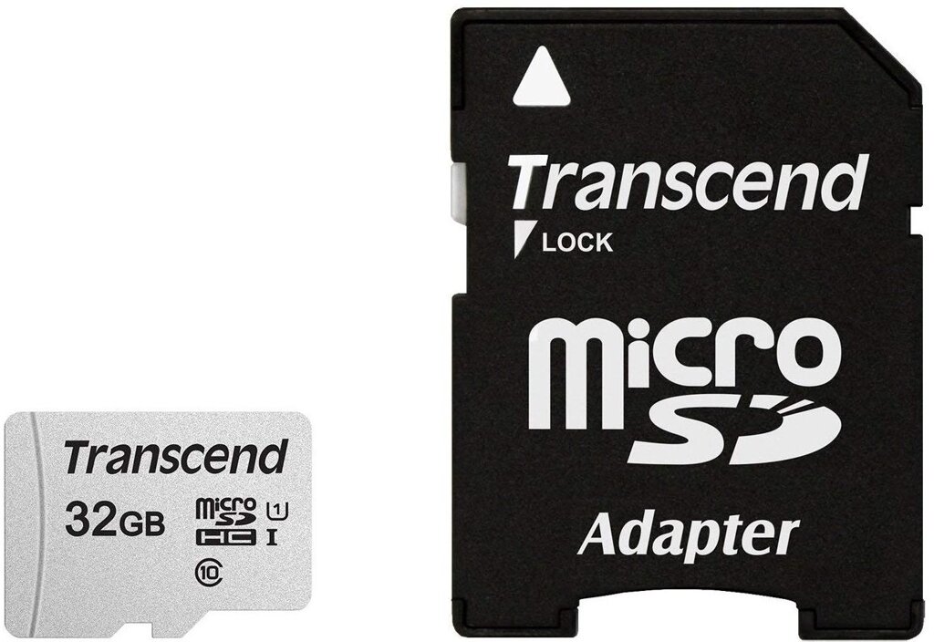 Карта памяти MicroSD 32GB Class 10 U1 Transcend TS32GUSD300S-A от компании icopy - фото 1