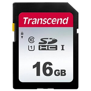 Карта памяти SD 16GB class 10 U1 transcend TS16GSDC300S