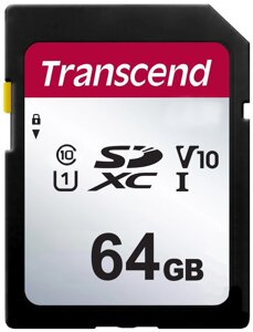 Карта памяти SD 64GB class 10 U3 transcend TS64GSDC300S