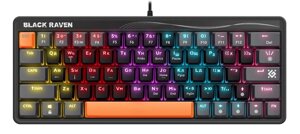 Клавиатура игровая механическая Defender Black Raven GK-417 RU, Rainbow,63кн черный