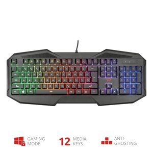 Клавиатура игровая trust RU GXT830-RW AVONN gaming KB черный