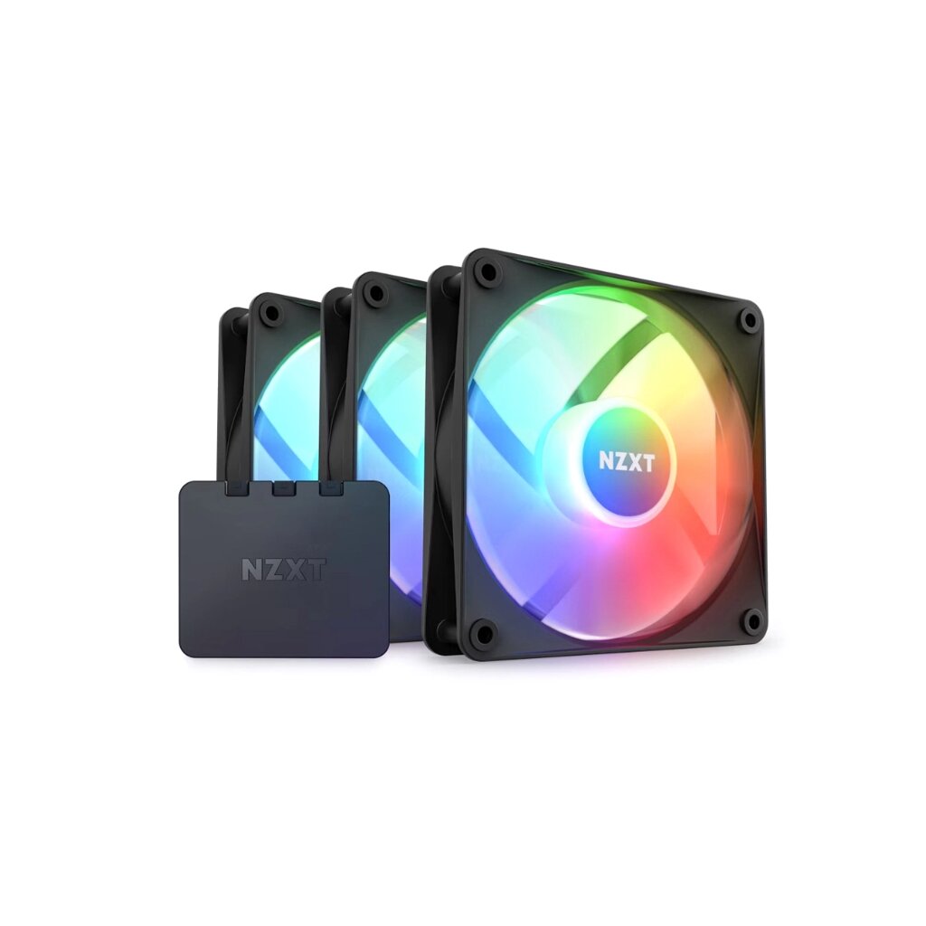 Комплект кулеров для компьютерного корпуса NZXT F120 RGB Core RF-C12TF-B1 Black 3в1 от компании icopy - фото 1