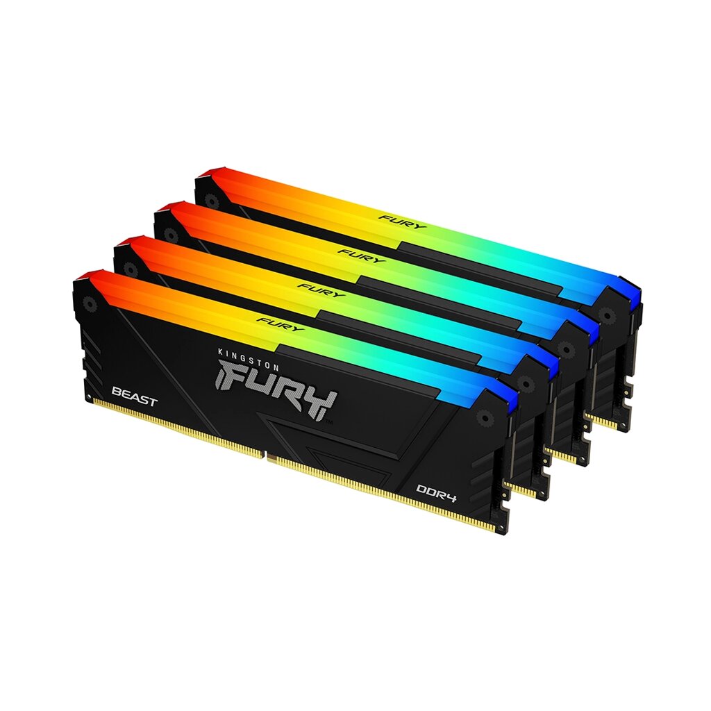 Комплект модулей памяти Kingston FURY Beast RGB KF432C16BB12AK4/64 DDR4 64GB (Kit 4x16GB) 3200MHz от компании icopy - фото 1