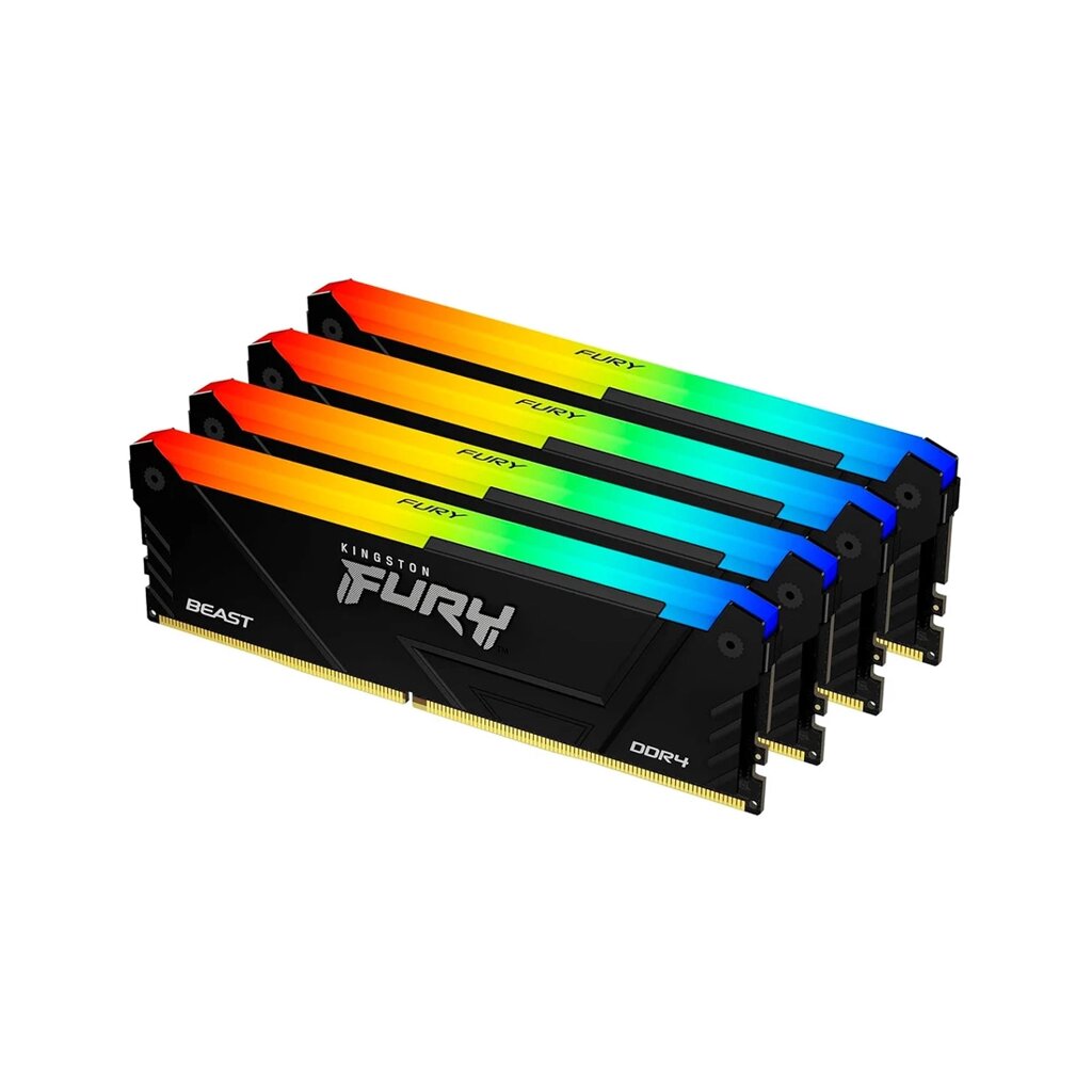 Комплект модулей памяти Kingston FURY Beast RGB KF436C18BB2AK4/128 DDR4 128GB (Kit 4x32GB) 3600MHz от компании icopy - фото 1