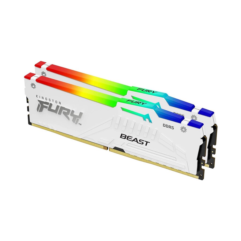 Комплект модулей памяти Kingston FURY Beast White RGB EXPO KF552C36BWEAK2-32 DDR5 32GB (Kit 2x16GB) от компании icopy - фото 1