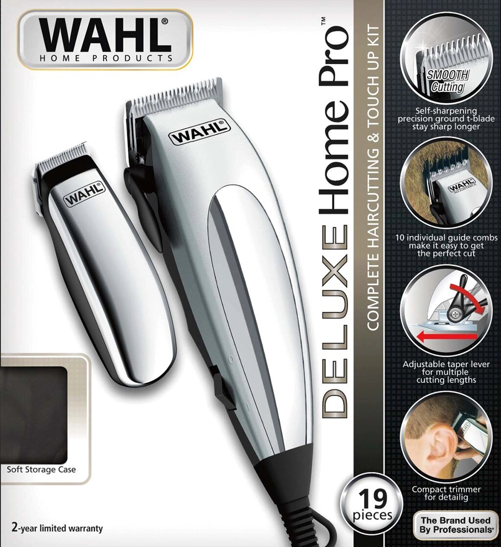 Машинка для стрижки волос Wahl HomePro DeLuxe Clipper серебро от компании icopy - фото 1